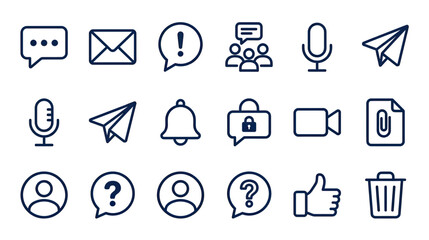 Fototapeta premium Communication and technology icon set