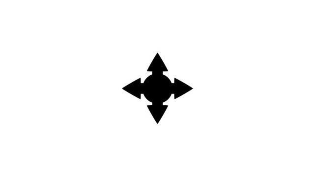 Four Direction Arrow Navigation Control Icon Animation for Move Resize and Position UI UX Interface on 