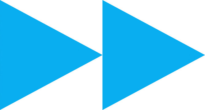Two blue forward navigation arrows side by side