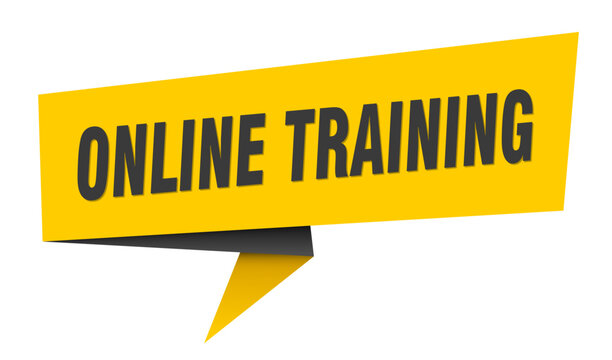 online training banner. online training&nbsp;speech bubble, label, sticker, sign template
