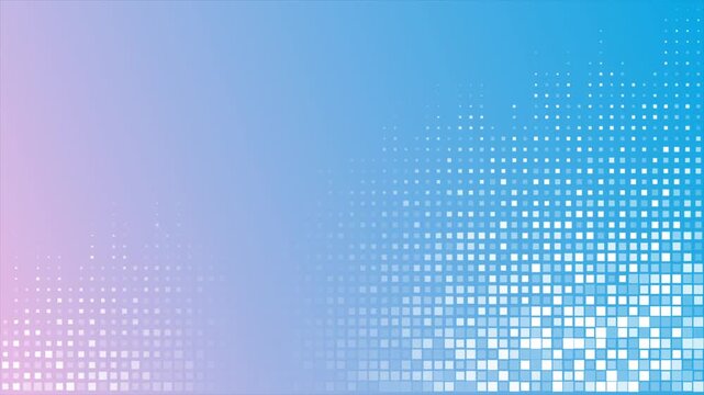 White small abstract hi-tech square dots halftone on blue pink background. Minimal geometric motion design. Seamless loop. Video animation Ultra HD 4K 3840x2160