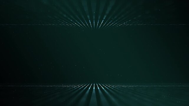 Cyber horizon grid technology background with cyan linear network lines and copy space for data analytics