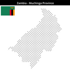 Fototapeta premium Map of Zambia region Muchinga-Province in small cross shaped dots