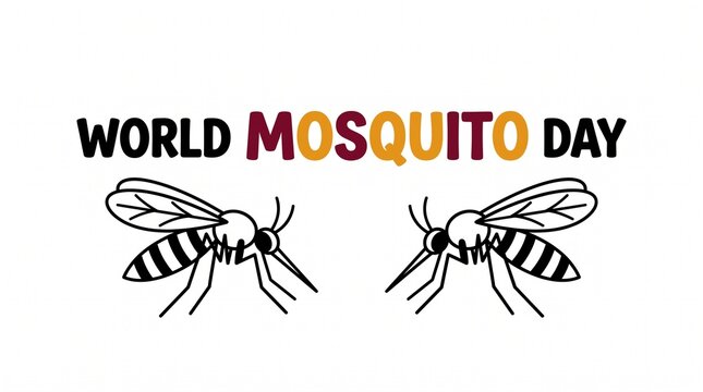 World mosquito day colorful illustration with mosquito icons