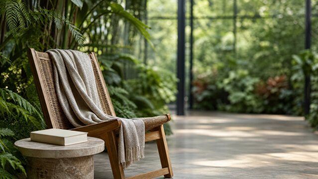 Woven Reading Chair In Lush Glass Conservatory