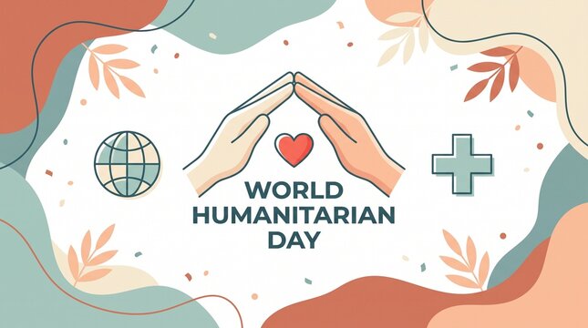 Hands forming heart for world humanitarian day