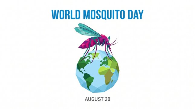 World mosquito day illustration with globe