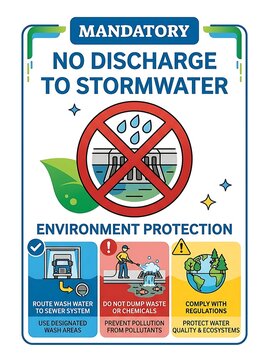 Environmental protection sign for stormwater discharge prevention