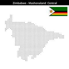Fototapeta premium Map of Zimbabwe region Mashonaland-Central in small size dots