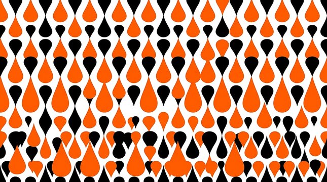Abstract orange and black drop pattern on white background