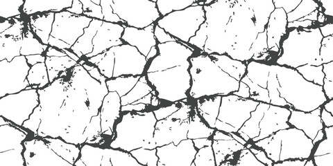 Obraz premium Abstract black and white texture with cracked stone pattern design for modern surface and creative background