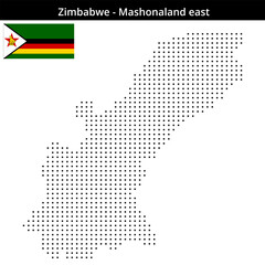 Obraz premium Map of Zimbabwe region Mashonaland-east in small size dots