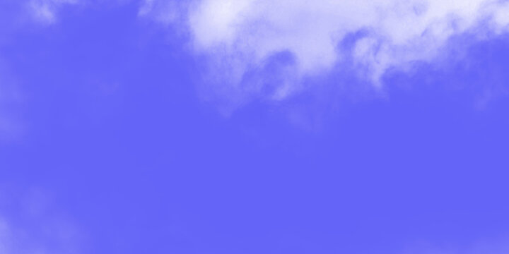 Abstract blue sky with soft white clouds at the top isolated on transparent background