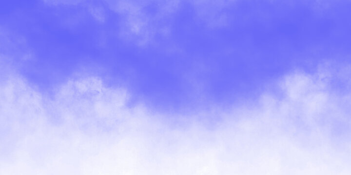 Abstract blue smoke or cloud texture background with white fade isolated on transparent background