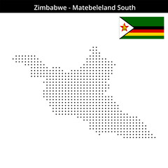 Fototapeta premium Map of Zimbabwe region Matebeleland-South in small size square dots