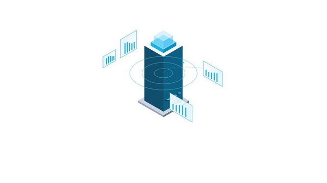 Isometric Digital Server Processing Big Data Analytics