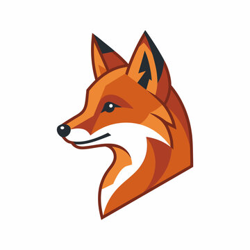 Stylized red fox head profile icon.