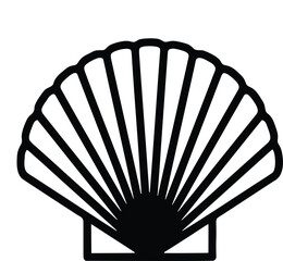 Classic seashell silhouette vector for beach and ocean themes © FAROZON