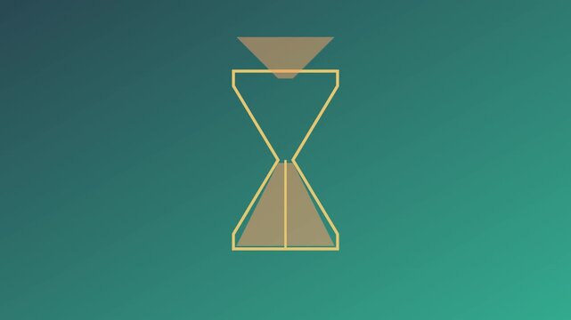 Minimalist hourglass sand timer animation representing passing time and productivity 4k time management