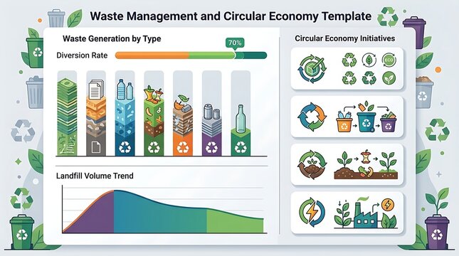 Waste management and circular economy data dashboard template