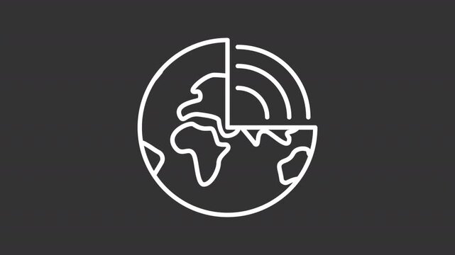 Animated academic subjects white line icons. Back to school animation set. Different branches of knowledge. Education system. Isolated elements on dark background. Alpha channel HD video
