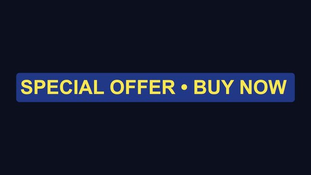 Special offer buy now button animation for e-commerce marketing and sales promotion 4k