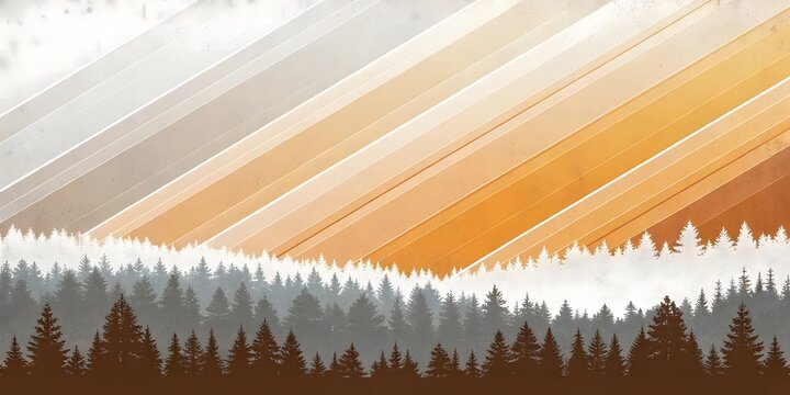 Abstract forest sunset gradient background.