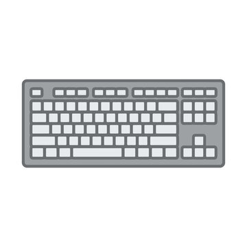 Flat Vector Illustration of a Computer Keyboard Peripheral for Desktop PC