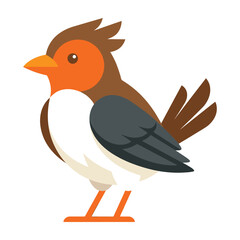 Obraz premium Brown and orange bird with white belly standing on one leg profile view
