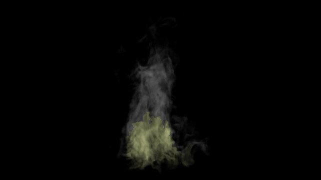 smoke rising green dust fog grey plume mystical magic dark background overlay vfx mask motion animation footage loop