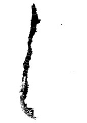 Fototapeta premium A contour map of Chile with regional borders. Chilean administrative silhouette