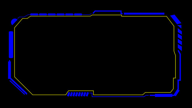 very realistic sibar hud frame deisgn imges in dark background 4k 16 to 9 ratio design