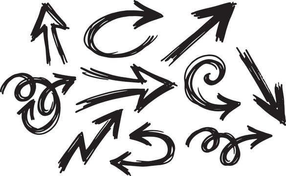 Black of dynamic arrows and swirls in motion