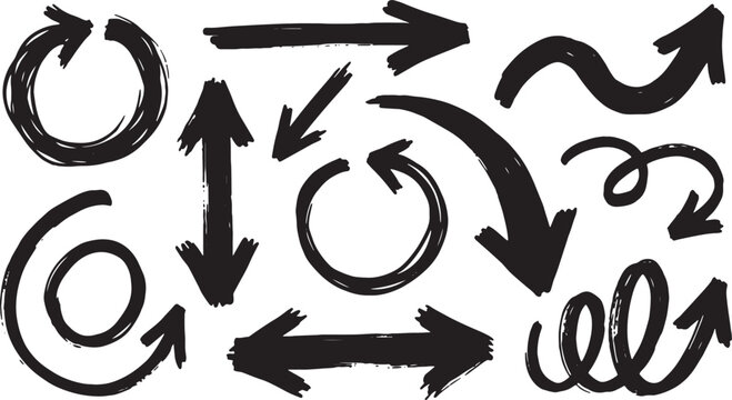 Black of interconnected circular arrows forming a cycle circles loop
