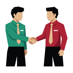 Fototapeta premium Two Businessmen Shaking Hands Representing A Professional Agreement And Partnership