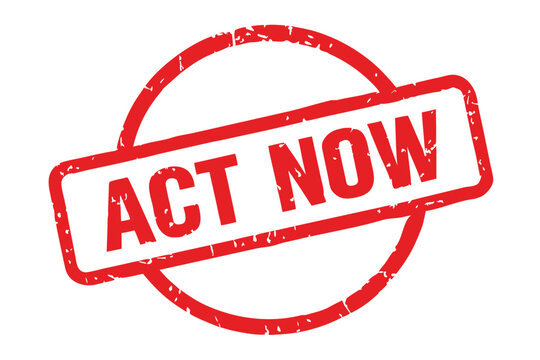 Act now stamp vector illustration, rubber stamp isolated on white background.