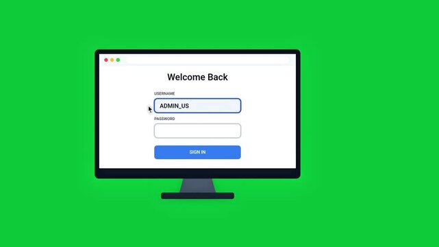 multi factor authentication system displaying secure login and OTP code verification on green screen