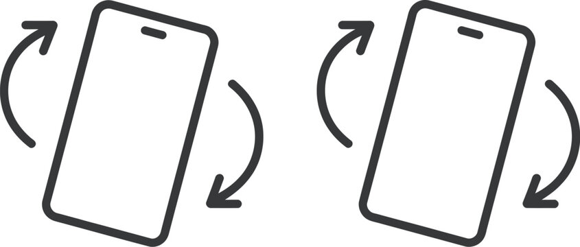 Rotate Smartphone Icon featuring mobile device rotation, screen orientation, phone settings, technology interface, and digital gesture symbols in editable vector icon styles.
