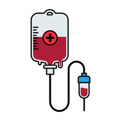Obraz premium Intravenous Drip Bag with Medical Blood Transfusion Equipment for Hospital Care