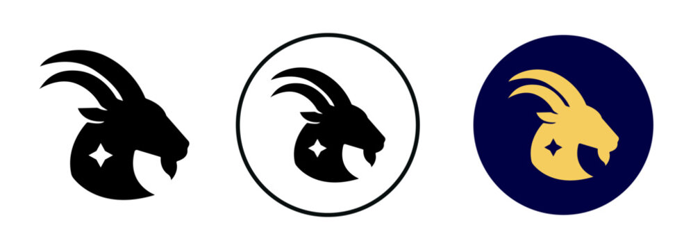 Capricorn zodiac symbol featuring stylized goat head astrology icon