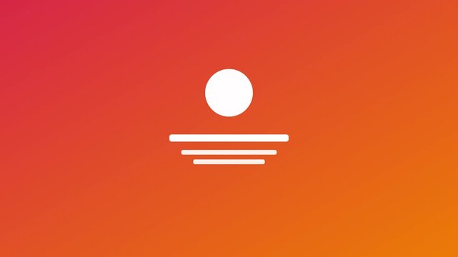 Minimalist abstract sun and horizon motion with smooth color gradient transitions animation 4k