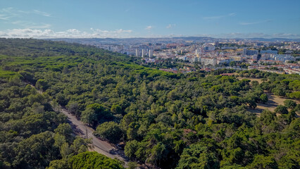 Aerial view of big green park Monsanto © Myron