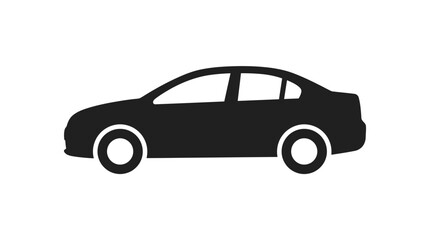 Fototapeta premium Sedan Car Silhouette On White Background Minimalist Automotive Design