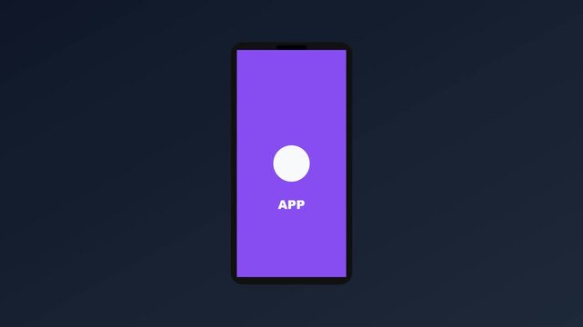 Minimalist mobile app interface animation with pulsing loading and dynamic color transition for ui/ux 4k
