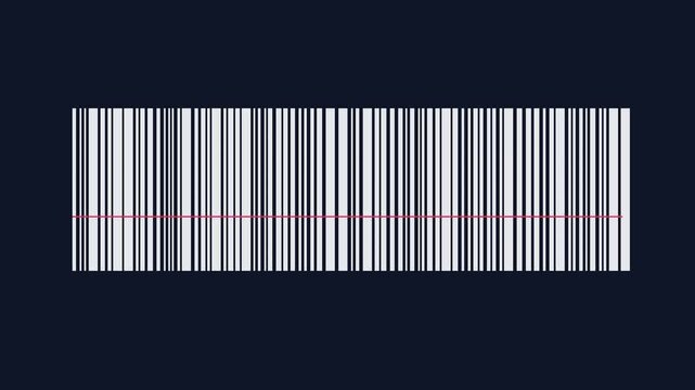 Scanning barcode animation with moving red laser line for retail and digital commerce 4k scanner