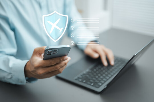 Travel insurance policy management on smartphone with secure coverage verification for safer journeys.
