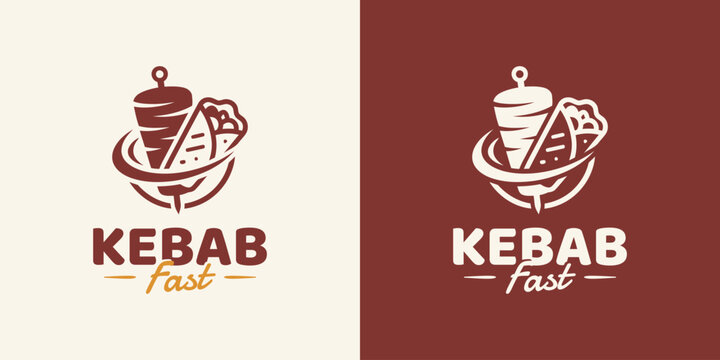 Kebab vector logo design with a modern, simple, clean, and abstract style. Icon for businesses, restaurants, and personal branding.