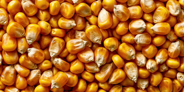 Close-up of roasted corn kernels with natural glaze