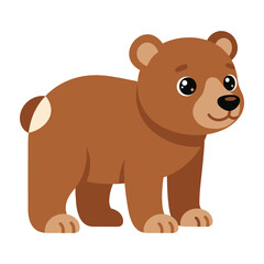 Cute brown bear cub standing on all fours looking friendly and approachable outdoors © MDABUSAID