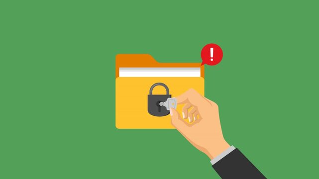 data breach video animation flat concept